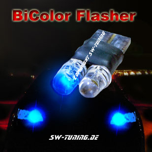 BICOLOR LED Standlicht und Flasher/Blitzer- two in one T10