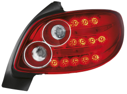 LED R�ckleuchten Peugeot 206 rot/klar