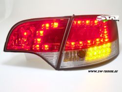LED R�ckleuchten Audi A4 B7 Avant 04-08 LED Blinker red/crystal