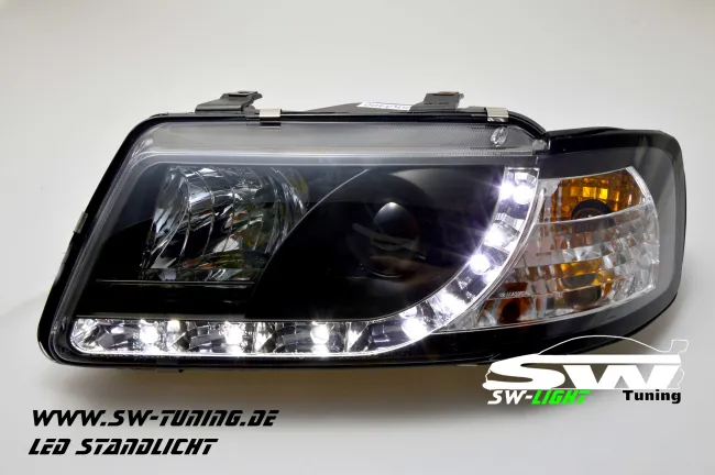 SW-Light headlights for Audi A3 8L 09.96-00 LED positionlight black