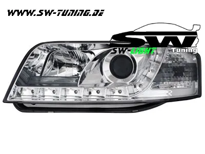 SW-Light headlights for Audi A6 98-02 daytime-running-lamp-optic chrome
