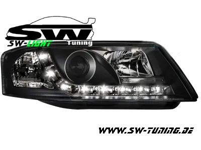 SW-Light headlights for Audi A6 97-01 LED position light black