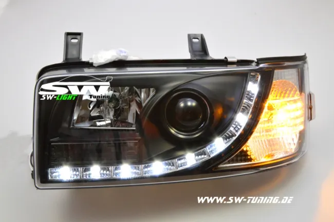 SW-Light headlight VW T4 Type 7D 90-03 LED positionlight black short nose