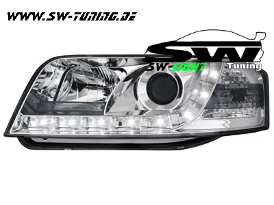 SW-Light Scheinwerfer passend für Audi A6 4B 01-04 LED Standlicht chrom