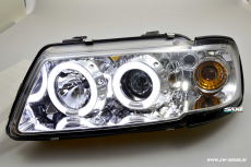 Angel Eye headlights suitable for Audi A3 8L 96-00 2 LED halo rims chrome