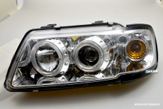 Angel Eye headlights suitable for Audi A3 8L 96-00 2 LED halo rims chrome