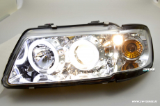 Angel Eye headlights suitable for Audi A3 8L 96-00 2 LED halo rims chrome