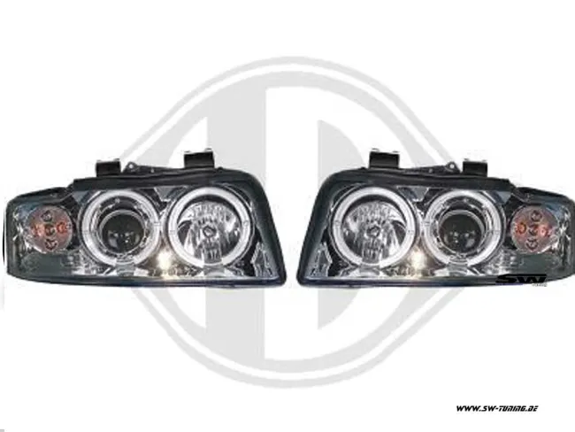 Angel Eye headlight for Audi A4 B6 8E sedan / stationwagon 01-04 chrome