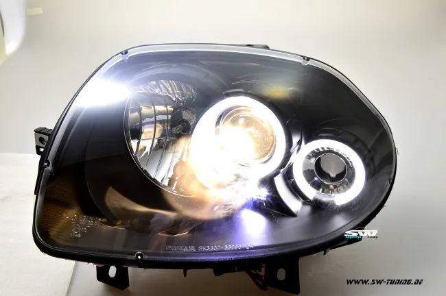 Angel Eye Scheinwerfer für Renault Clio II 98-01 LED Standlichtringe black