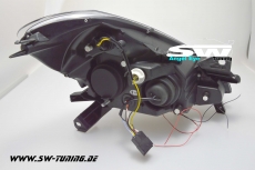 angel eye headlights Renault Clio III Type R 05-09 2LED halo rims black