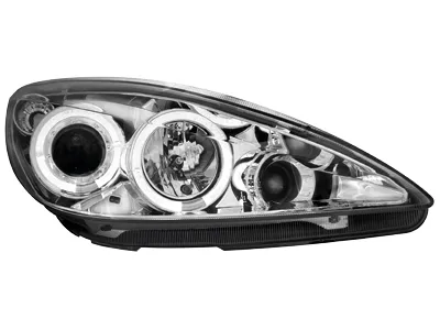 angel eye headlights Peugeot 307 04-05 2 LED halo rims chrome