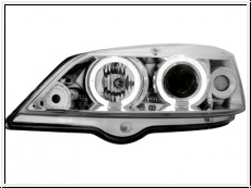 Angel Eye headlights suitable for Opel Astra G LED 2 halo rims chrome
