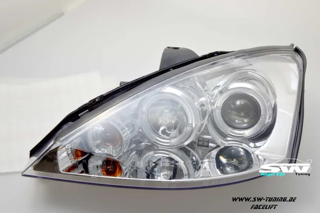 Angel Eye Scheinwerfer Ford Focus Mk1 01-04 LED SLR Facelift chrome