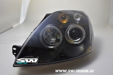 angel eye headlights Ford Fiesta Mk6 JH1 JD3 2002-2005 2 halo rims black