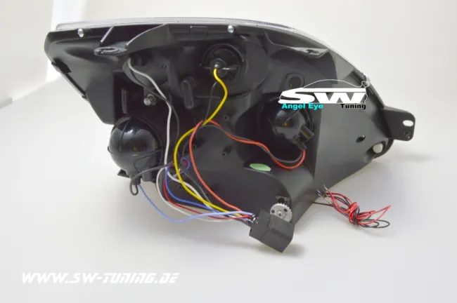 Angel Eye Scheinwerfer für Ford Fiesta JH1 JD3 Mk6 02-05 LED Standlichtringe black