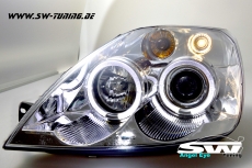 angel eye headlights Ford Fiesta Mk6 JH1 JD3 2002-2005 2 LED halo rims chrome