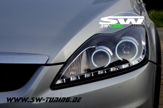 Angel Eye Scheinwerfer fr Ford Focus Mk2 08-11 mit CCFL-Ringe black