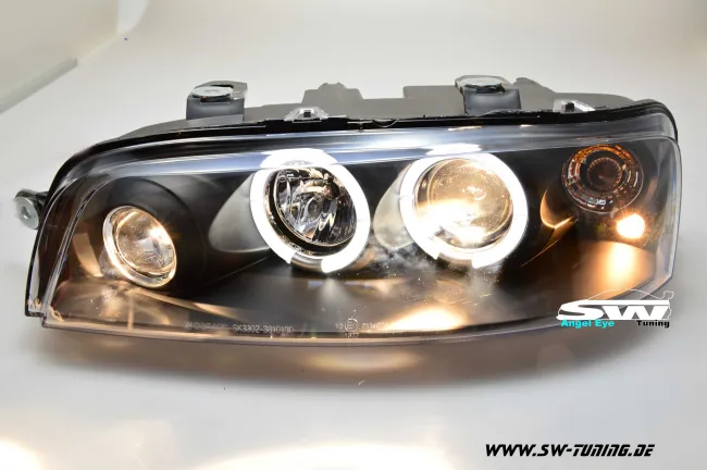 Angel Eye Scheinwerfer Fiat Punto Typ 188 99-03 2 LED Standlichtringe black