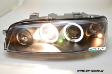 angel eye headlights Fiat Punto type 188 99-02 2 halo rims black