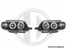 Angel Eye headlights Citroen Saxo 96-99 2 halo rims black