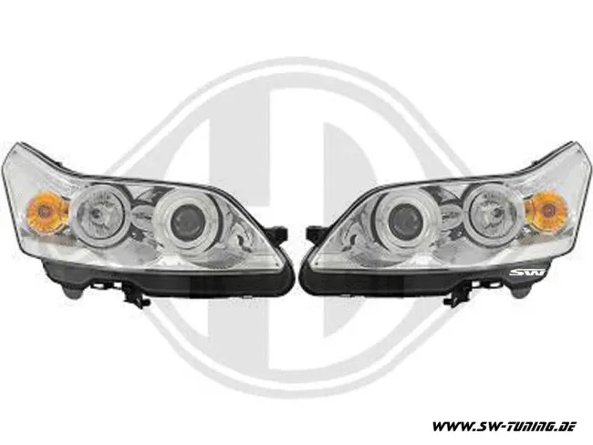 angel eye headlights Citroen C4 Type L 2 LED halo rims chrome