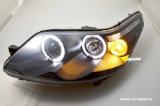 Angel eye headlights Citroen C4 type L 04-07 2 LED halo rims black