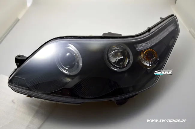 Angel eye headlights Citroen C4 type L 04-07 2 LED halo rims black