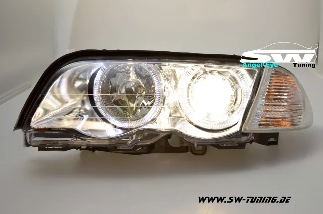 Angel Eye Scheinwerfer 3er BMW E46 Lim/Touring 98-01 LWR chrome Standlichtringe