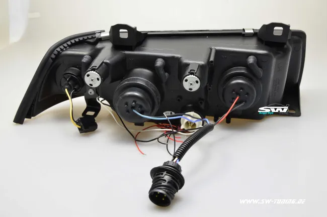 angel eye headlights for BMW E36 Coupé/convertable 92-98 2 LED halo rims black