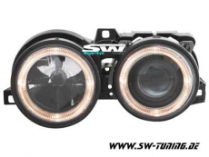 angel eye headlights BMW E30 89-91 with parking light black