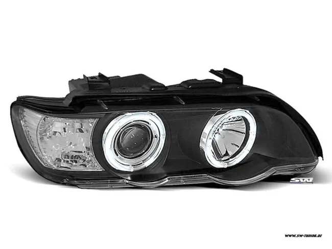 Angel Eye Scheinwerfer für BMW X5 E53 99-02 LED Standlichtringe black