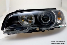 angel eye headlights BMW E46 cabrio/coupe 2d 98-02 2 High LED halo rims black