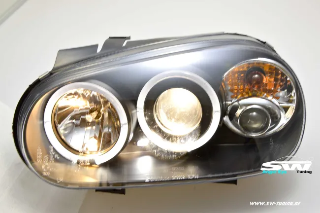 Angel Eye headlights for VW Golf IV LED 2 halo rims black