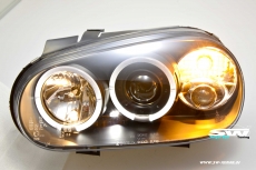 Angel Eye headlights for VW Golf IV LED 2 halo rims black