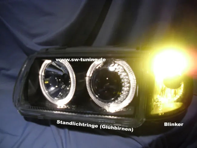 Angel Eye Scheinwerfer VW Polo 6N 95-98 Standlichringe/LWR black