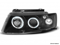 Angel Eye Scheinwerfer fr VW Passat 3B 96-00 mit 2 LED Standlichtringe black