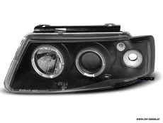Angel Eye Scheinwerfer fr VW Passat 3B 96-00 mit 2 LED Standlichtringe black