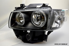 Angel Eye Scheinwerfer fr VW T4 97-03 mit 2 Standlichtringe black Langer Vorderwagen