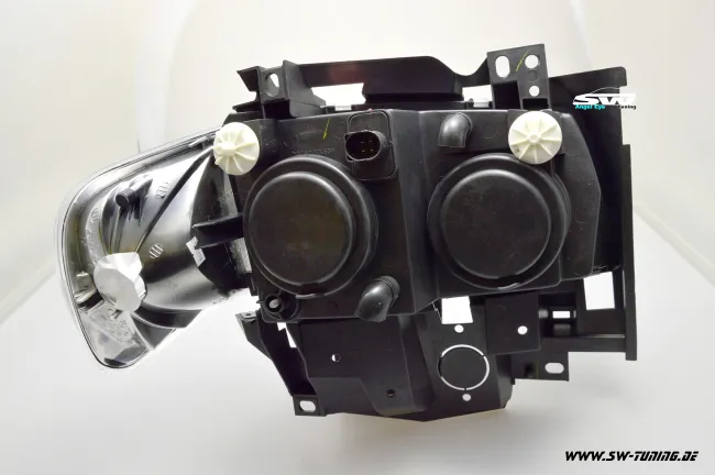 Angel Eye headlights for VW T4 97-03 with 2 halo rims black Long front car