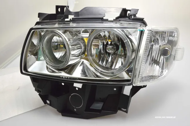angel eye headlights for VW T4 97-03 with 2 halo rims Long front car