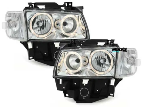angel eye headlights for VW T4 97-03 with 2 halo rims Long front car