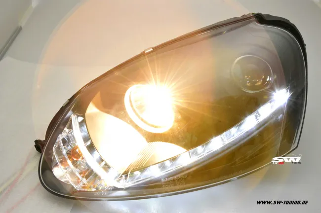 SW-DRL Scheinwerfer für VW Golf 5 LED Tagfahrlicht R87 black