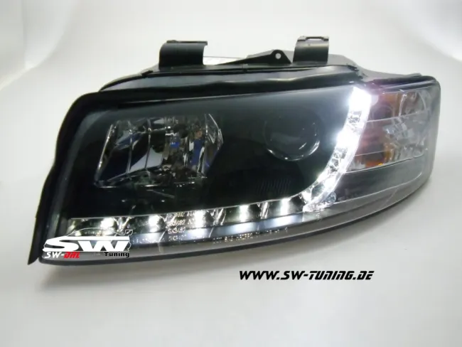 SW-DRL Scheinwerfer passend für AUDI A4 B6 8E 01-04 LED Tagfahrlicht black