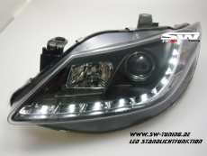 SW-DRL headlights Seat Ibiza 6J 08-12 LED daytime-running-light black