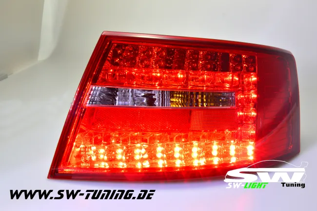 SW-Light LED taillights suitable for Audi A6 Lim 04-08 red/chrystal (6Pin)
