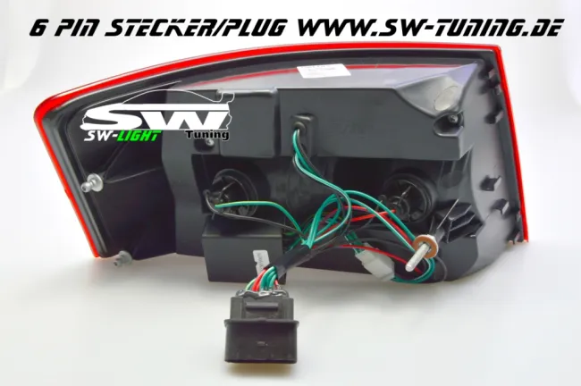 SW-Light LED taillights suitable for Audi A6 Lim 04-08 red/chrystal (6Pin)