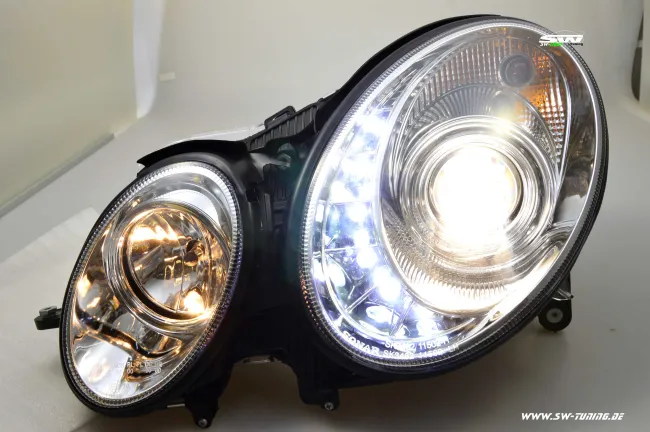 SW-Light Scheinwerfer Mercedes Benz E-Klasse W211 06-08 chrome Facelift