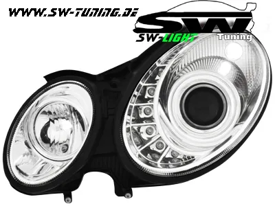 SW-Light Xenon Scheinwerfer für Mercedes Benz W211 E-Klasse 02-06 chrom HID