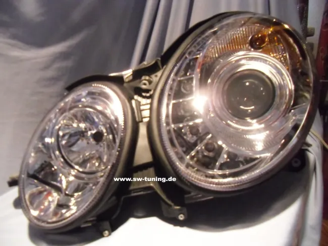 SW-Light Xenon Scheinwerfer für Mercedes Benz W211 E-Klasse 02-06 chrom HID