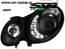 SW-Light headlight Mercedes Benz E-Class W211 06-08 black Facelift